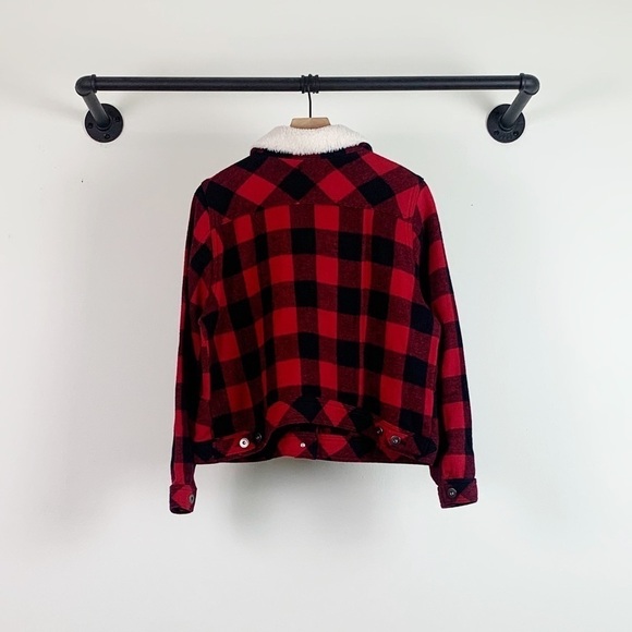 NWT Torrid Trucker Jacket In Red Black Buffalo Check Plaid - Picture 9 of 10